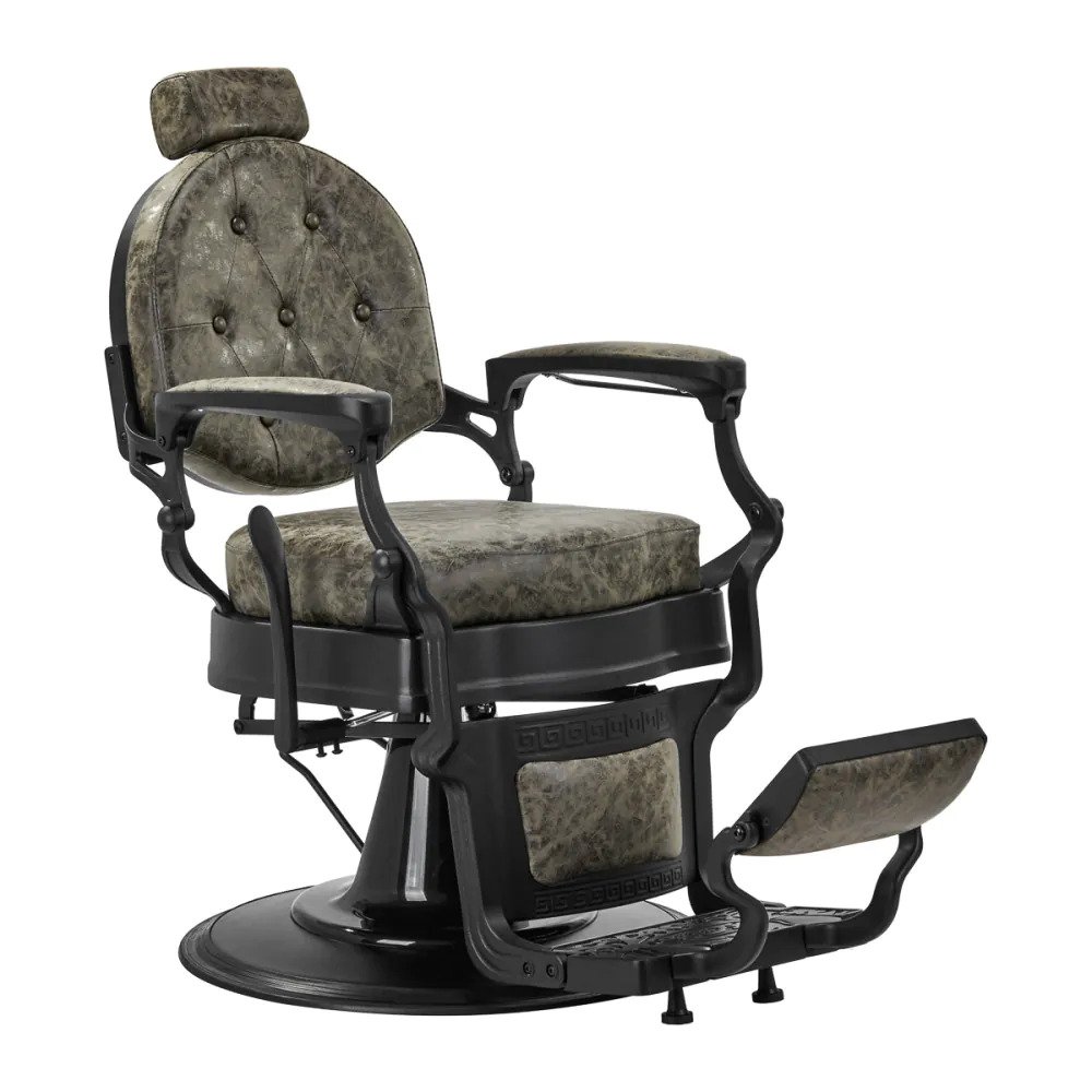 Activeshop Gabbiano Barberstol President Old Leather Green