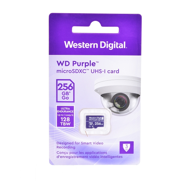 Wd Purple Wdd256g1p0c 85ael0 Flash Minneskort 256 Gb Uhs I U1 / Class10 Microsdxc Lila