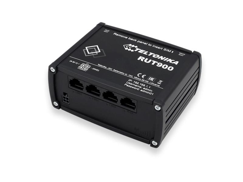 Teltonika Rut901 | Professionel Industriel 4g Lte Router | Cat.4 Wifi Dual Sim 1x Wan 3x Lan Din Montering