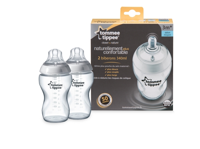 Tommee Tippee Biberons Easi-Vent, Transparent, Hvid