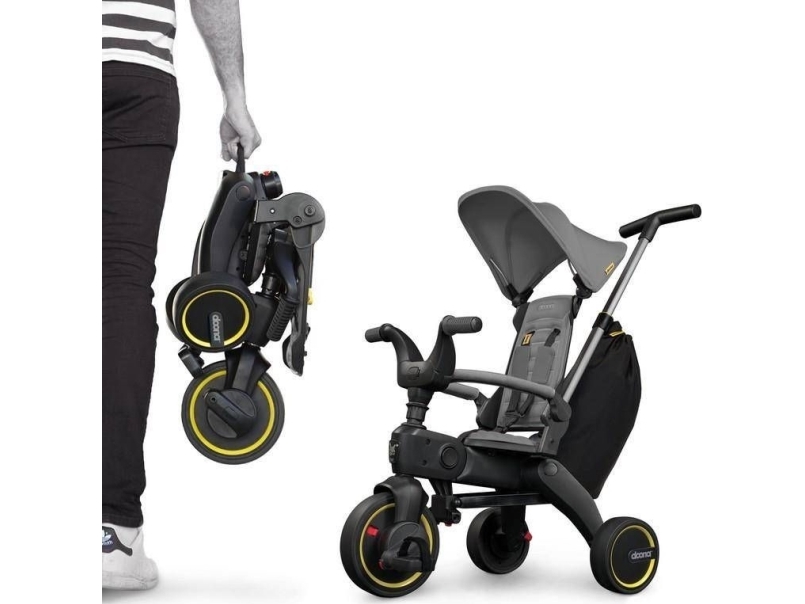 Doona Liki S3 5In1 Folding Tricycle - Black/Grey