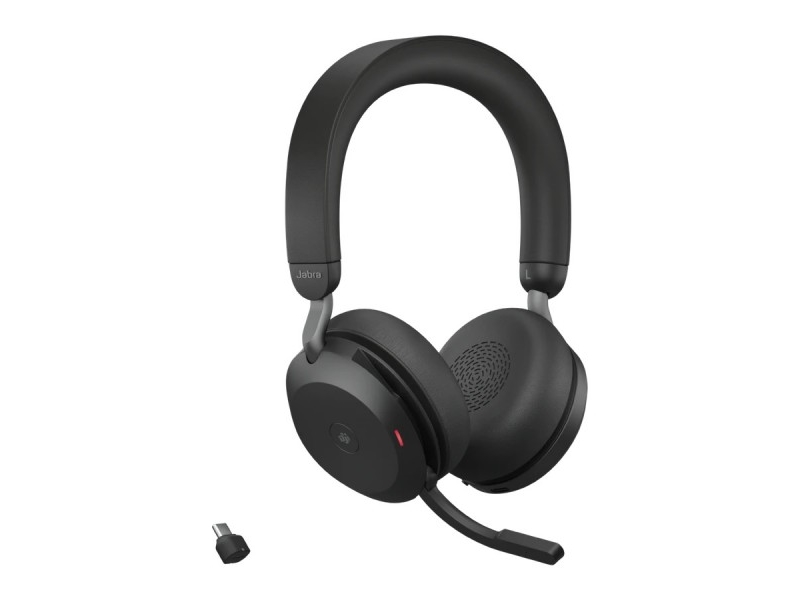 Jabra Evolve2 75 Headset På Örat Bluetooth Trådlös Aktiv Brusradering Usb C Ljudisolerande Svart Med Laddningsstall Certifierad F