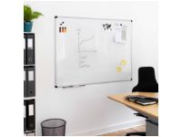 Whiteboard 120x180 cm magnetisk med aluminiumsramme inkl. 1 marker og 2 magneter interiørdesign - Tavler og skjermer - Tavler