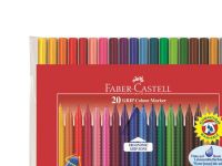 Faber-Castell GRIP - Markør - vannbasert matfargeblekk - fin (en pakke 20) Skole og hobby - Flytende farger - Tusjer til skolebruk