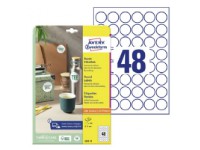 Avery 6223-10 Ø 30 mm, A4, Hvid Hvid 327x219x5mm (10Ark) Papir & Emballasje - Markering - Etiketter og Teip