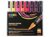 Marker Uni Posca Corner PC-5M-8 Warm Colors ass. farver - (8 stk.) Skriveredskaper - Markør