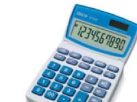 Bilde av Rexel Ibico 210x - Skrivebordskalkulator - 10 Sifre - Solpanel, Batteri - Hvit, Blå