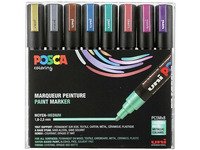 POSCA marker sæt PC-5M, 8 ass. metallic. Farver Skriveredskaper - Markør - Permanenttusj