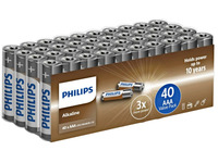 Philips Alkaline AAA-batterier - 40-pakning