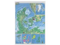 Plakat Danmarkskort 97x137 cm lamineret Papir & Emballasje - Kart & plakater - Atlas og Kart