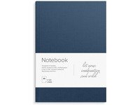 Burde Notesbog, blå tekstilpræg, linj., A5 Papir & Emballasje - Blokker & Post-It - Notatbøker