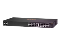 HPE Aruba 6100 24G 4SFP+ Switch - Switch - Styrt - 24 x 10/100/1000 + 4 x 1 Gigabit / 10 Gigabit SFP+ - side til side-luftflyt - rackmonterbar PC tilbehør - Nettverk - Switcher