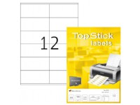 Etiketter TopStick 105x48 mm hvid - (100 ark x 12 stk.) Papir & Emballasje - Etiketter - Laseretiketter