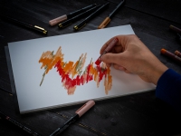Sakura Cray-Pas ekspresjonistisk rød Hobby - Kunstartikler - Pastellfarger