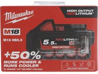 Milwaukee Milwaukee M18HB5.5 18V 5.5 Ah High Output Battery El-verktøy - Batterier og ladere - Batterier til DIY