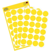 Avery Zweckform - Selvklebende - gul - 18 mm runde 96 etikett(er) (4 ark x 24) runde etiketter Papir & Emballasje - Etiketter - Multietiketter