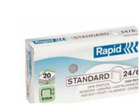 Rapid Standart - Stifter - 24/6 - 6 mm - forsinket - pakke av 1000 - for Rapid F16 Economy 20EX Fashion F10, F15, FM32 Supreme S17, S27, S30 Kontorartikler - Stiftemaskiner og stifter - Stifter
