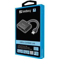 Sandberg - Video adapter - USB hann til HDMI hunn - 1080p-støtte - for Mac OS Windows 11 Microsoft Windows 10