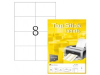 Etiketter TopStick 105x74 mm hvid - (100 ark x 8 stk.) Papir & Emballasje - Etiketter - Laseretiketter