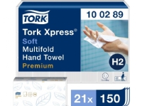 Håndklædeark Tork H2 Xpress® Soft Multifold Premium hvid - (150 stk. x 21 pakker) Rengjøring - Tørking - Håndkle & Dispensere