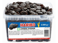 Harbio Lakrids Svesker 2,2 kg i plastbøtte