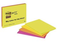 Bilde av Post-it® Super Sticky Meeting Notes, Neonfarver, 152 Mm X 203 Mm, Pakke A 4 Stk.