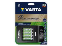 Varta LCD ULTRA FAST CHARGER+ - 0,25 t batterilader - (for 4xAA/AAA) + AC-strømadapter + bilstrømadapter 4 x AA-type - NiMH - 2100 mAh Strøm artikler - Batterier - Batterilader