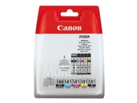 Bilde av Canon Pgi-580/cli-581 Pgbk/c/m/y/bk Multi Pack - 5-pack - Svart, Gul, Cyan, Magenta, Pigmentert Svart - Original - Boks - Blekkbeholder - For Pixma Ts6251, Ts6350, Ts6351, Ts705, Ts8252, Ts8350, Ts8351, Ts8352, Ts9550, Ts9551