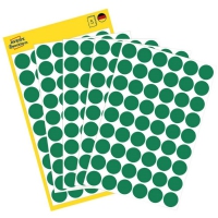 Avery Zweckform - Grønn - 12 mm rund 270 etikett(er) (5 ark x 54) runde etiketter Papir & Emballasje - Etiketter - Manuel farget