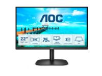 AOC 22B2H/EU - LED-skjerm - 22 (21.5 synlig) - 1920 x 1080 Full HD (1080p) @ 75 Hz - VA - 200 cd/m² - 3000:1 - 4 ms - HDMI, VGA - svart PC tilbehør - Skjermer og Tilbehør - Skjermer