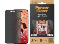 PanzerGlass™ | Ultra-Wide Fit - Skjermbeskyttelse for mobiltelefon - Privacy Edition | Apple iPhone 15 Tele & GPS - Mobilt tilbehør - Skjermbeskyttelse
