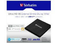 Verbatim Ultra HD 4K - Platestasjon - BDXL Writer - 6x/4x - SuperSpeed USB 3.1 Gen 1 - ekstern PC-Komponenter - Harddisk og lagring - Optisk driver