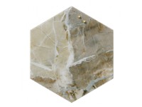 Magnetisk NAGA glastavle hexagon 42 cm beige marmor interiørdesign - Tavler og skjermer - Glasstavler