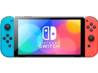 Nintendo Switch OLED - Spillkonsoll - Full HD - 64GB - Hvit / Sort - Opptil 9 timers batterilevetid - Inkl. 2 x Joy-Con (neonrød / neonblå) Gaming - Spillkonsoller - Nintendo Switch