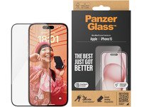 PanzerGlass™ | Skjermbeskytter - Ultra-Wide Fit | Apple iPhone 15 Tele & GPS - Mobilt tilbehør - Skjermbeskyttelse