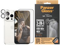 PanzerGlass™ | 3-i-1 beskyttelsespakke | Apple iPhone 15 Pro Tele & GPS - Mobilt tilbehør - Deksler og vesker