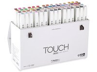Touch Brush Marker 60stk i gaveæske, pensel + medium kantet spids Skriveredskaper - Markør - Permanenttusj