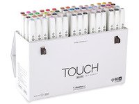Touch Brush Marker 60stk i gaveæske, pensel + medium kantet spids