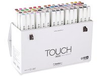 Bilde av Touch Brush Marker 60stk I Gaveæske, Pensel + Medium Kantet Spids