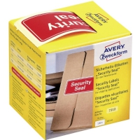 Plomberingsetikketer Avery 7130 rød 78x38 mm i dispenser m/100 stk.