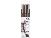 Uni pin 3 stk veske Sepia/svart Skriveredskaper - Fiberpenner & Finelinere - Fine linjer