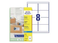Etiketter Avery J8165-25 QuickDRY™ hvid til inkjet 99,1x67,7 mm - (8 stk. x 25 ark) Papir & Emballasje - Etiketter - Inkjet-etiketter