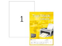 Etiketter TopStick 210x297 mm (A4) hvid - (100 ark) Papir & Emballasje - Etiketter - Laseretiketter