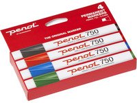 Marker Penol 750 permanent - med 4 stk. ass. farver Skriveredskaper - Markør - Permanenttusj