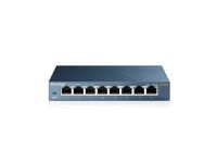 TP-Link TL-SG108 8-port Metal Gigabit Switch - Switch - ikke-styrt - 8 x 10/100/1000 - stasjonær PC tilbehør - Nettverk - Switcher